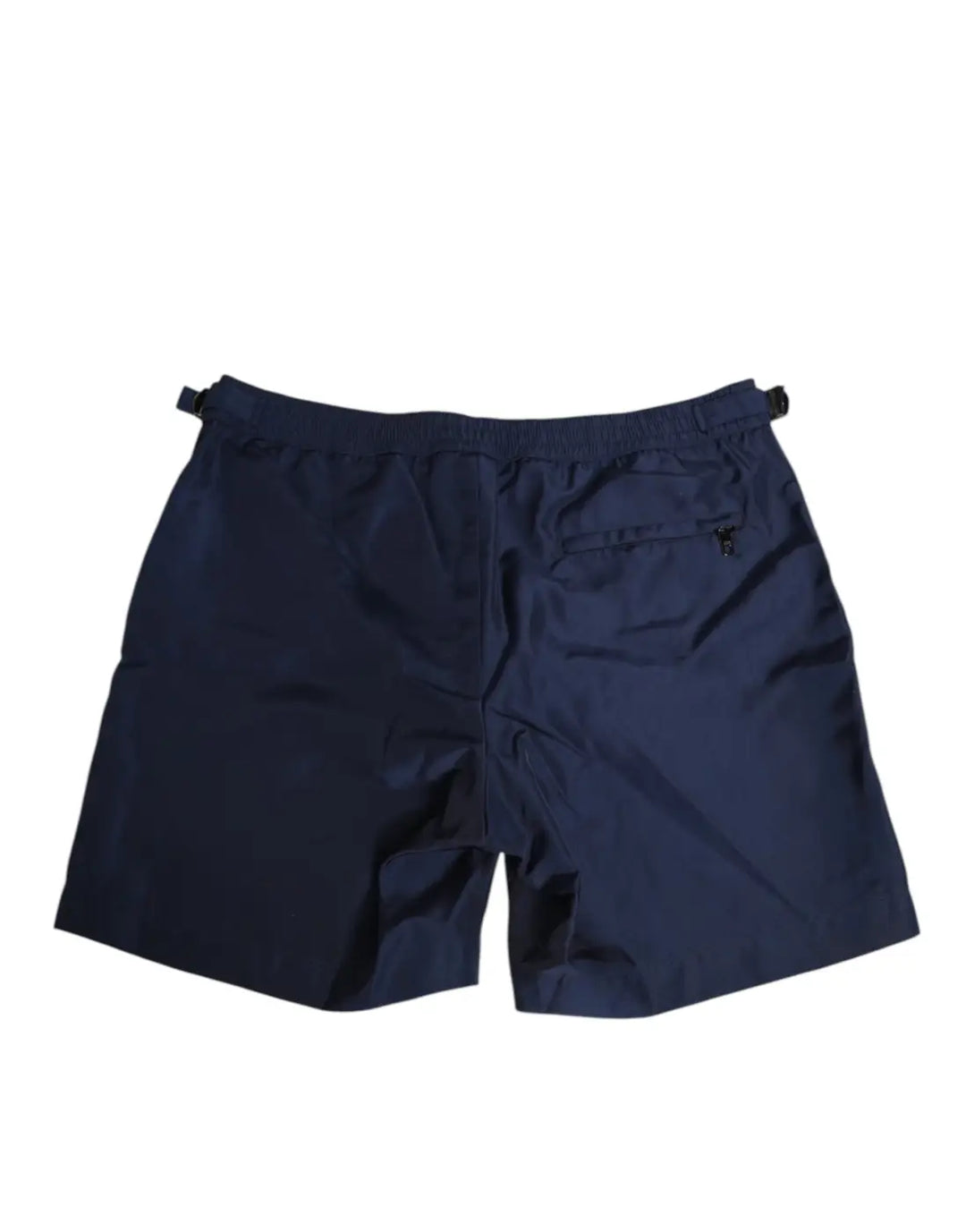 Dolce &amp; Gabbana Navy Blue Polyester Logo Buckle Waist Swimwear