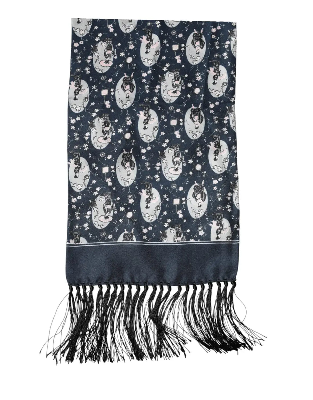 Dolce &amp; Gabbana Navy Blue Silk Neck Wrap Shawl Men Scarf