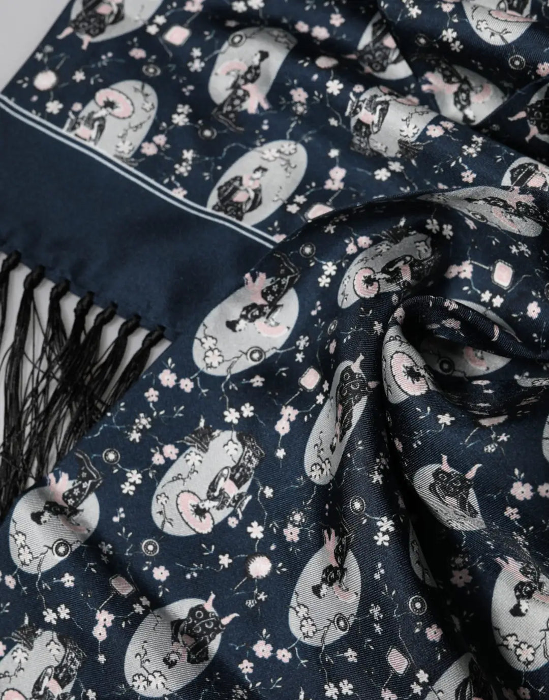 Dolce &amp; Gabbana Navy Blue Silk Neck Wrap Shawl Men Scarf