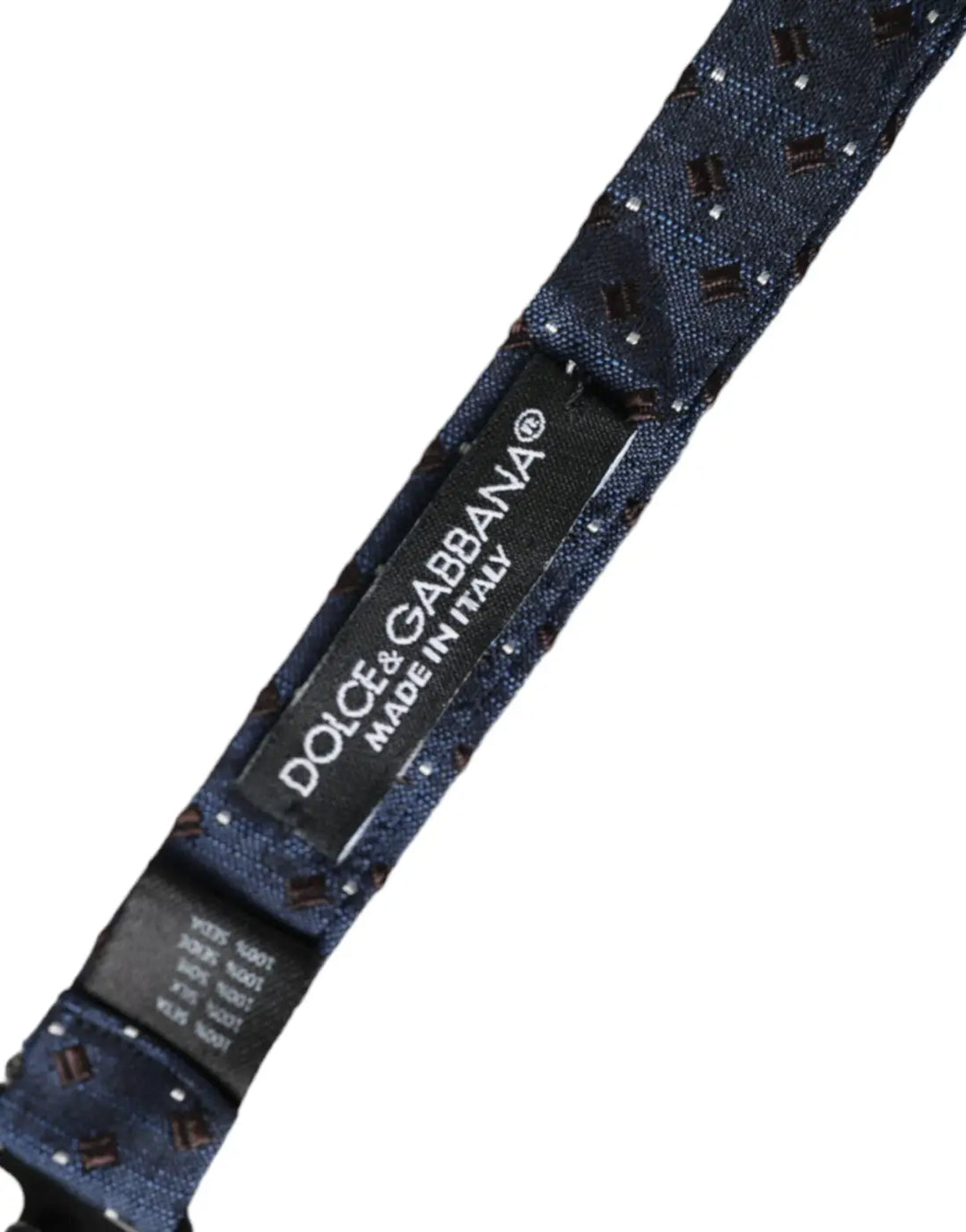 Dolce &amp; Gabbana Navy Blue Silk Patterned Adjustable Men Papillon Bow Tie