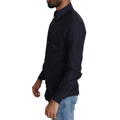 Dolce & Gabbana Navy Blue Slim Fit Dress Shirt for Men