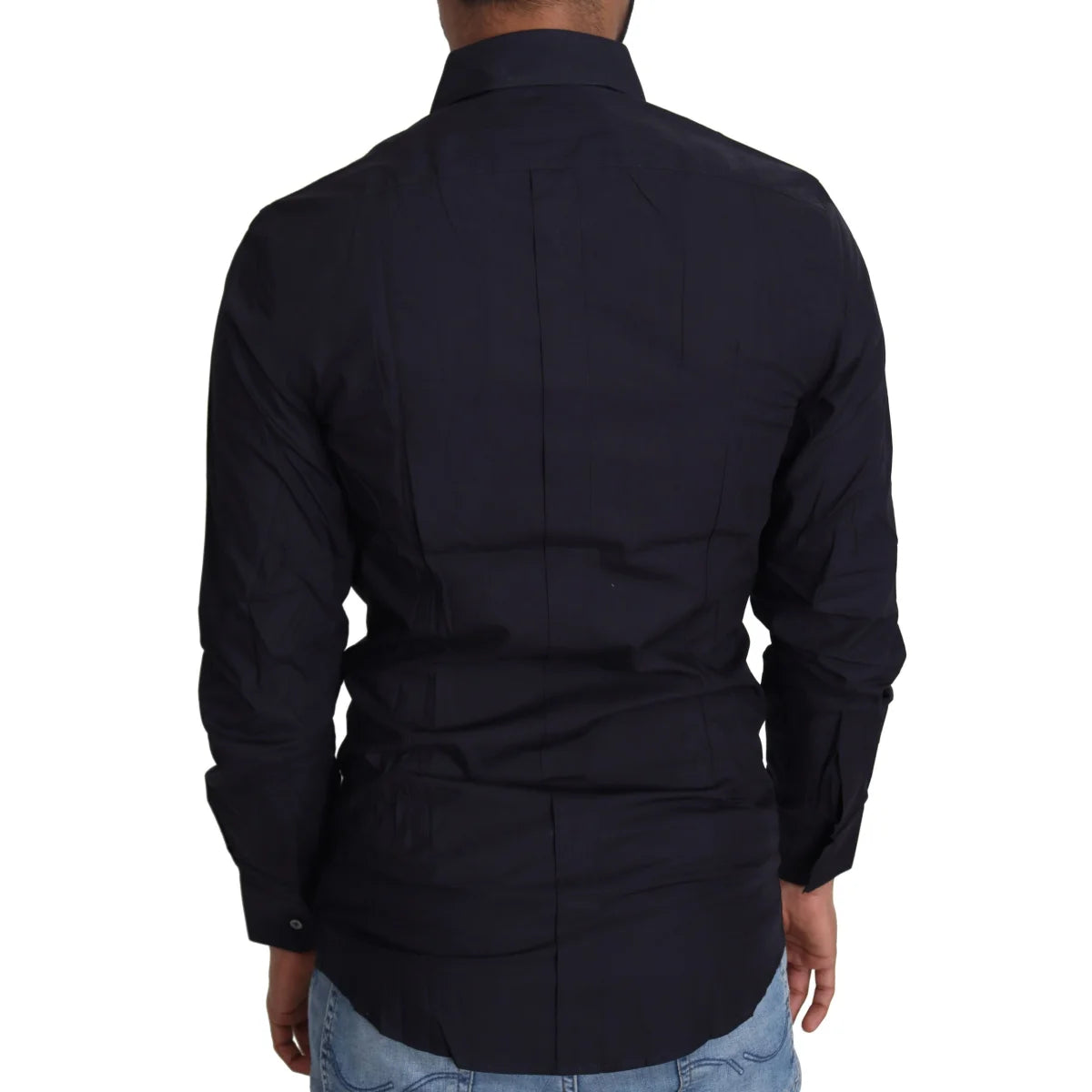 Dolce & Gabbana Navy Blue Slim Fit Dress Shirt for Men