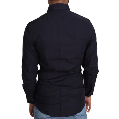 Dolce & Gabbana Navy Blue Slim Fit Dress Shirt for Men
