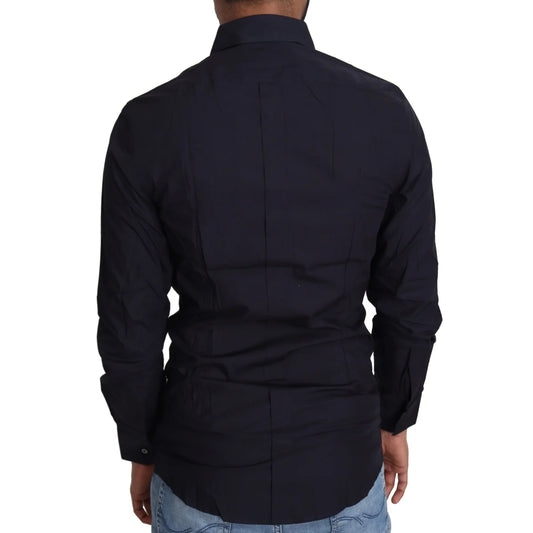 Dolce & Gabbana Navy Blue Slim Fit Dress Shirt for Men