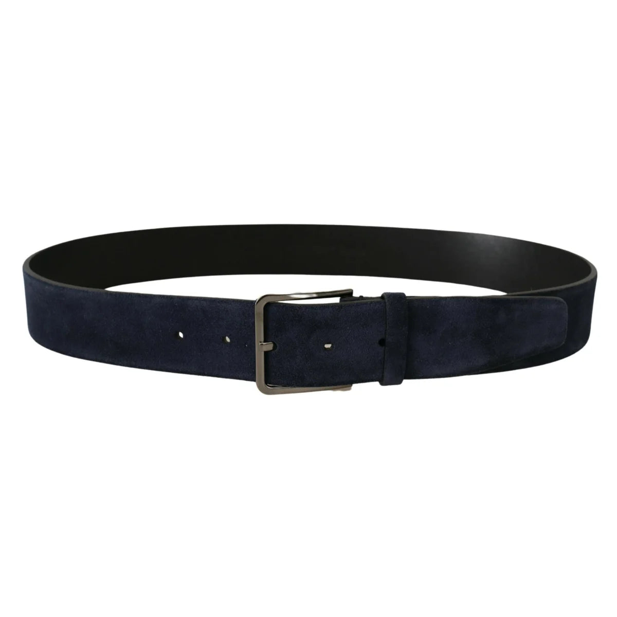 Dolce Gabbana Navy Blue Velvet Leather Belt &