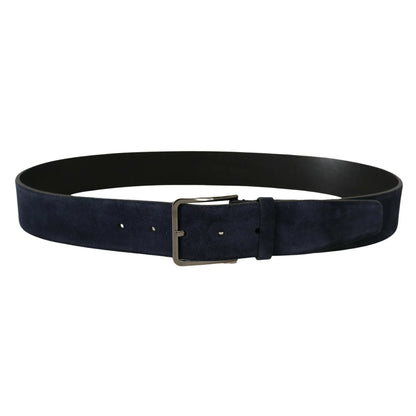 Dolce Gabbana Navy Blue Velvet Leather Belt &