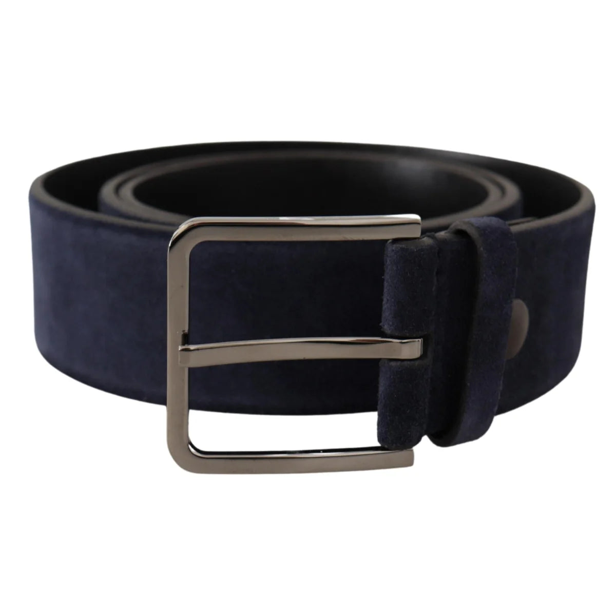 Dolce Gabbana Navy Blue Velvet Leather Belt &