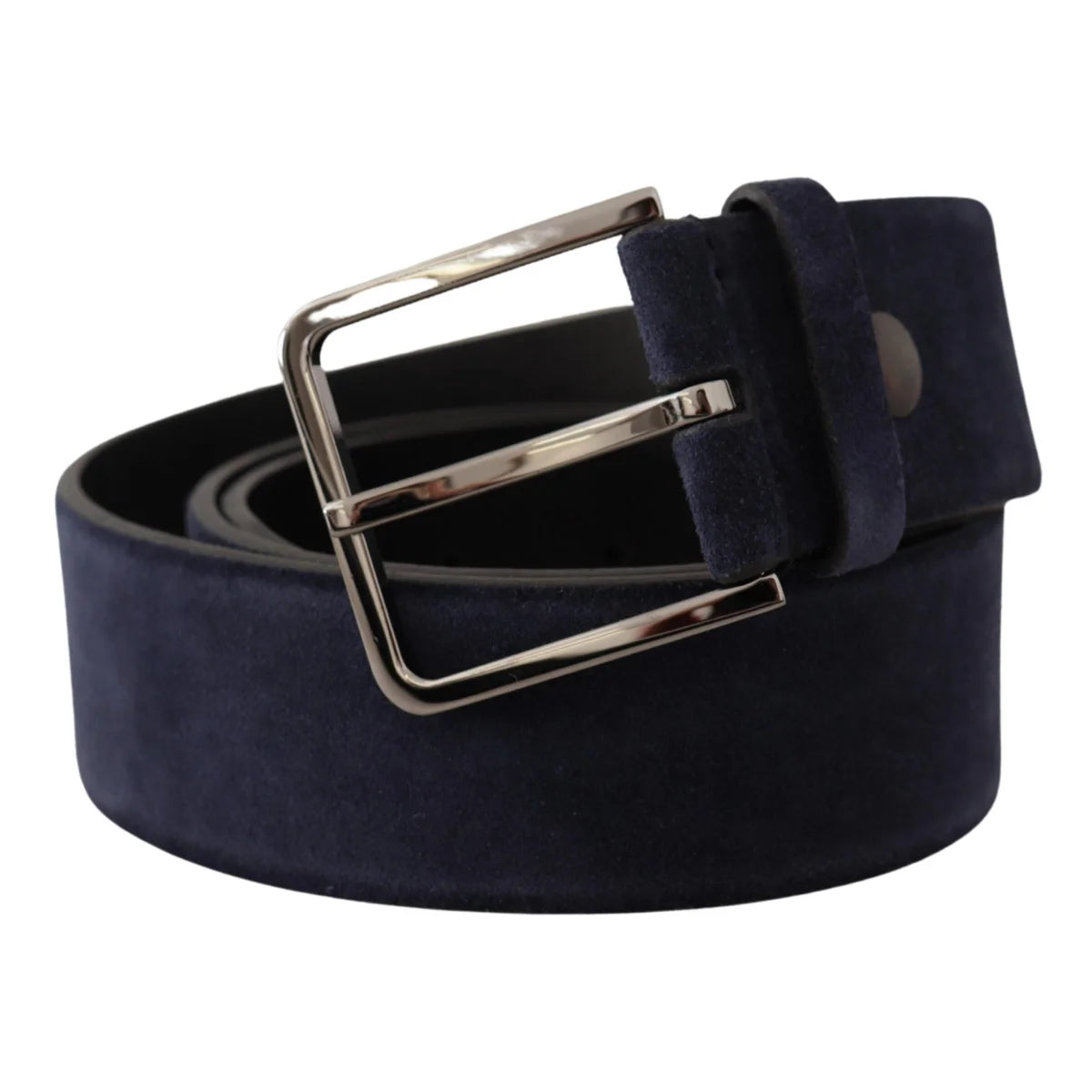 Dolce Gabbana Navy Blue Velvet Leather Belt &