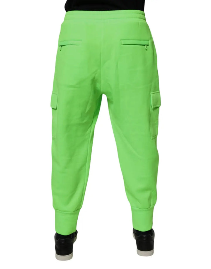 Dolce &amp; Gabbana Neon Green Cargo Jogger Men Sweatpants Pants