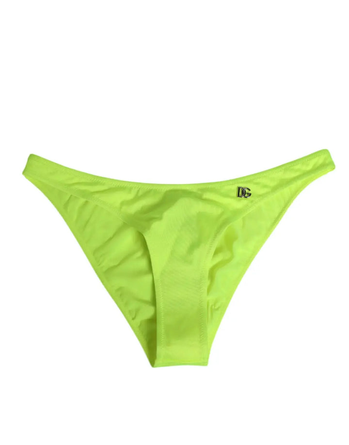Dolce &amp; Gabbana Neon Green DG Logo Swim Briefs Women Underwear