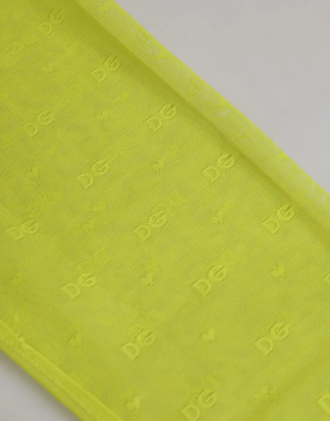 Dolce &amp; Gabbana Neon Green Nylon Logo Lace Leggings Pants Underwear