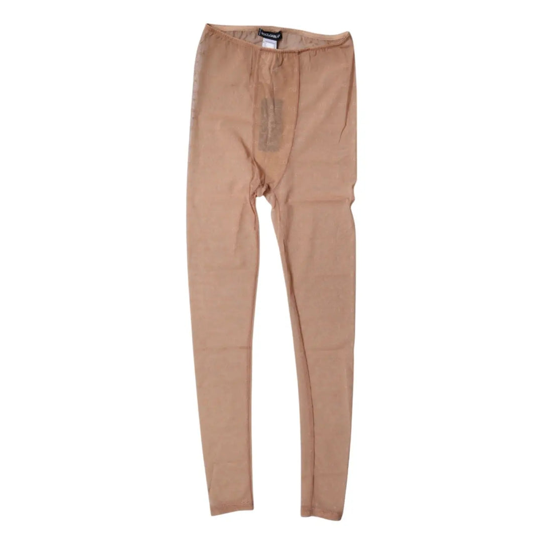 Dolce &amp; Gabbana Nude Beige Logo Lace Lingerie Pants Underwear