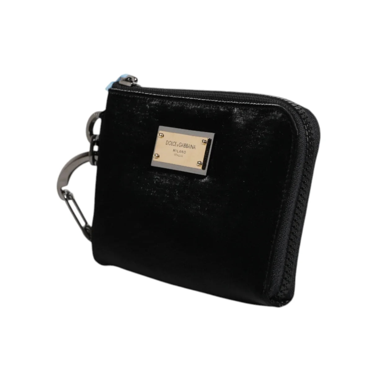 Dolce Gabbana Nylon Calfskin Pouch with Bigalvanic Plaque &