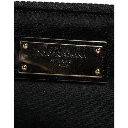 Dolce Gabbana Nylon Calfskin Pouch with Bigalvanic Plaque &