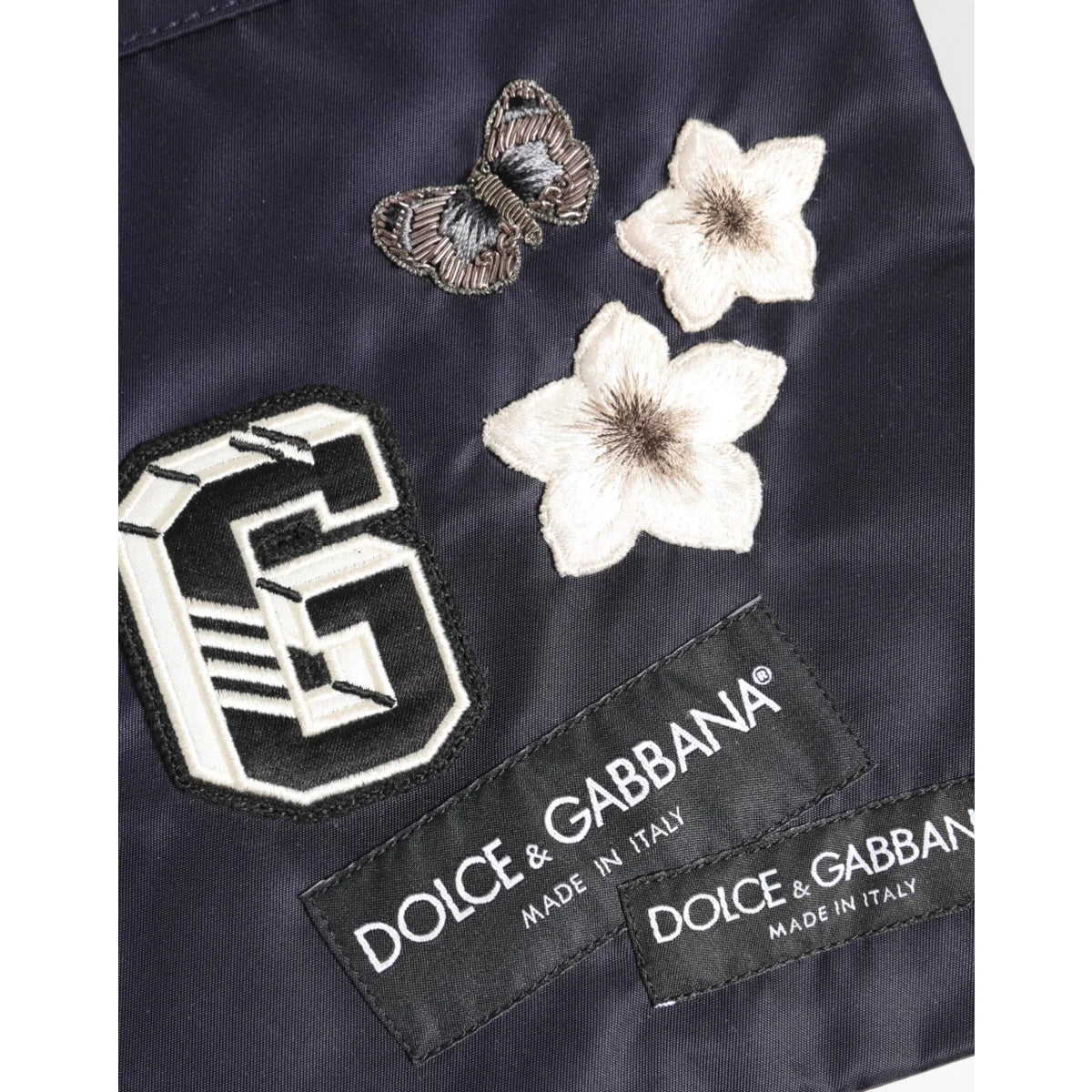 Dolce & Gabbana Nylon Clutch with Crown and Logo Patch Embellished