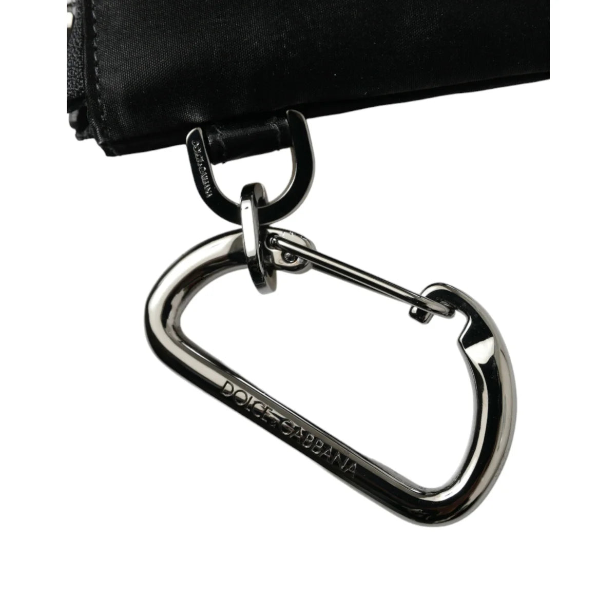 Dolce & Gabbana Nylon and Leather Pouch with Silver Metal Details