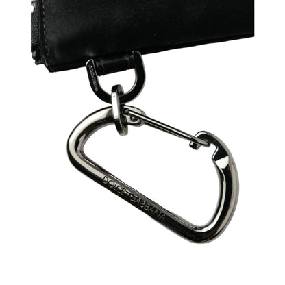 Dolce & Gabbana Nylon and Leather Pouch with Silver Metal Details