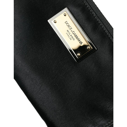 Dolce & Gabbana Nylon and Leather Pouch with Silver Metal Details