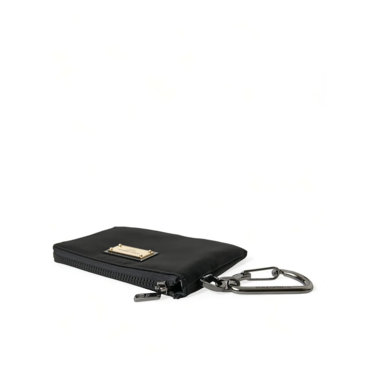 Dolce & Gabbana Nylon and Leather Pouch with Silver Metal Details