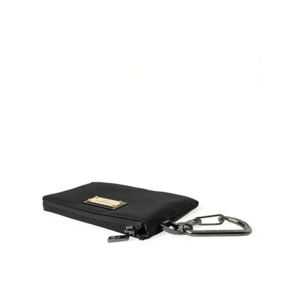 Dolce & Gabbana Nylon and Leather Pouch with Silver Metal Details