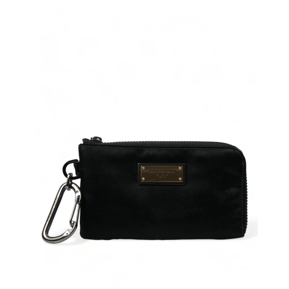 Dolce & Gabbana Nylon and Leather Pouch with Silver Metal Details
