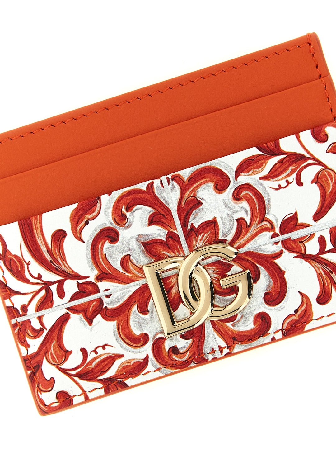 Dolce &amp; Gabbana Orange Calfskin Cardholder