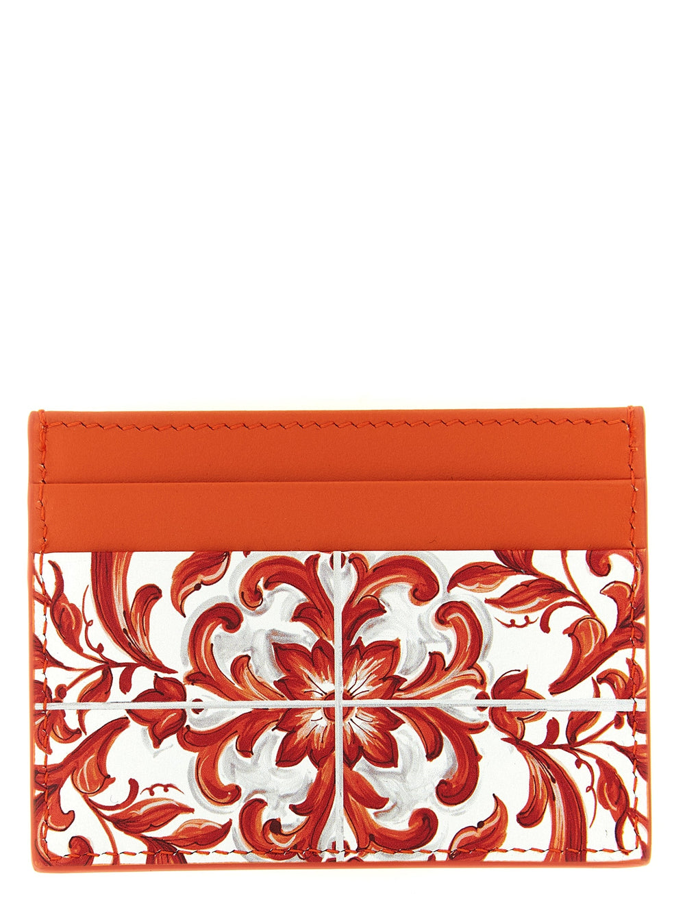 Dolce & Gabbana Orange Calfskin Cardholder