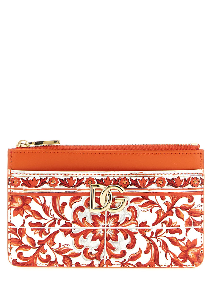 Dolce &amp; Gabbana Orange Calfskin Cardholder