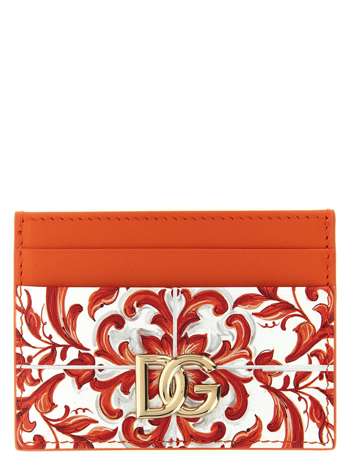 Dolce &amp; Gabbana Orange Calfskin Cardholder