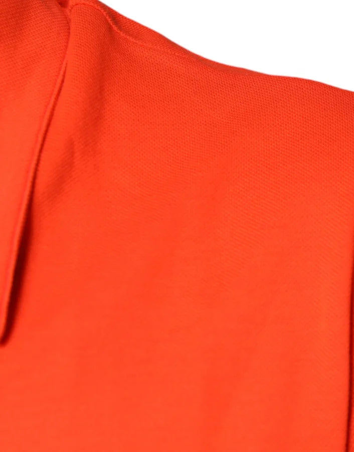 Dolce &amp; Gabbana Orange Cotton Button Down Casual Polo Shirt