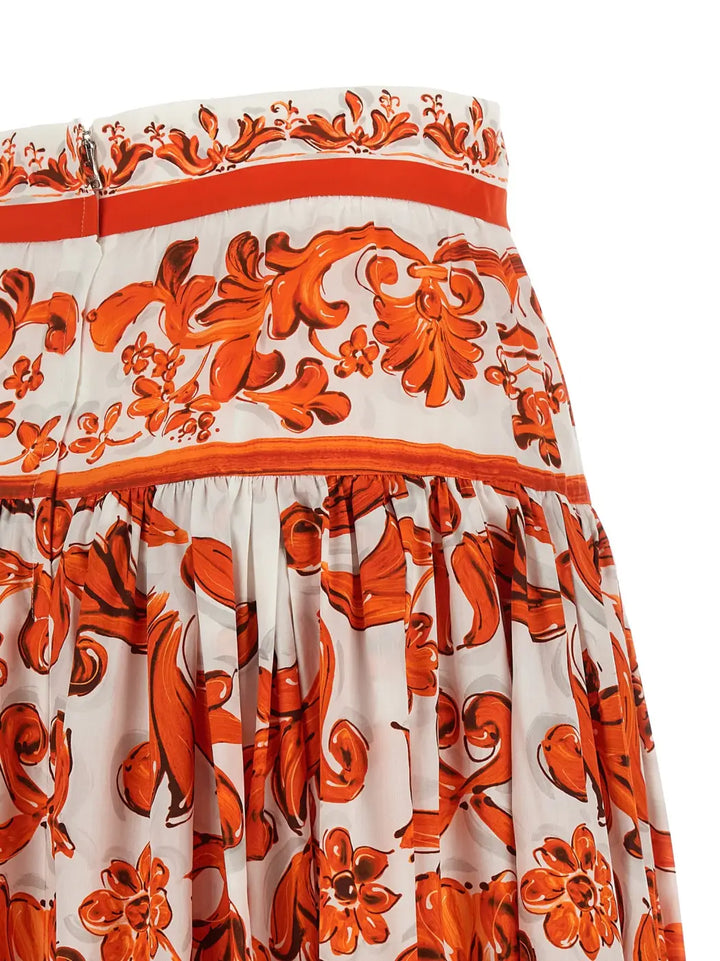 Dolce &amp; Gabbana Orange Cotton Mini Skirt