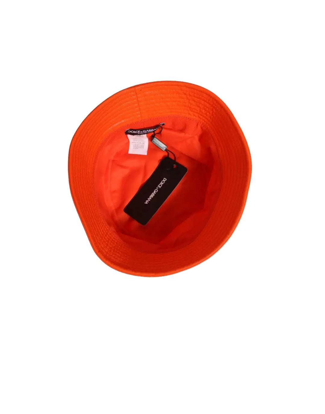 Dolce &amp; Gabbana Orange Crystal Embellished Bucket Fisherman Cap Hat