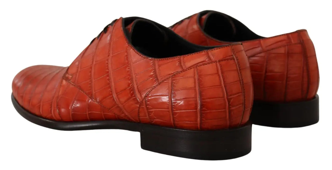 Dolce &amp; Gabbana Orange Exotic Leather Dress Derby Shoes