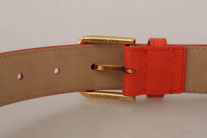 Dolce &amp; Gabbana Orange Leather Devotion Heart Micro Bag Headphones Belt
