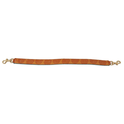 Dolce Gabbana Orange Leather Shoulder Strap with Gold Metal Detailing &