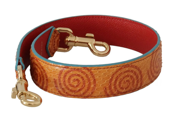 Dolce & Gabbana - Orange Leather Swirl Print Bag Shoulder Strap