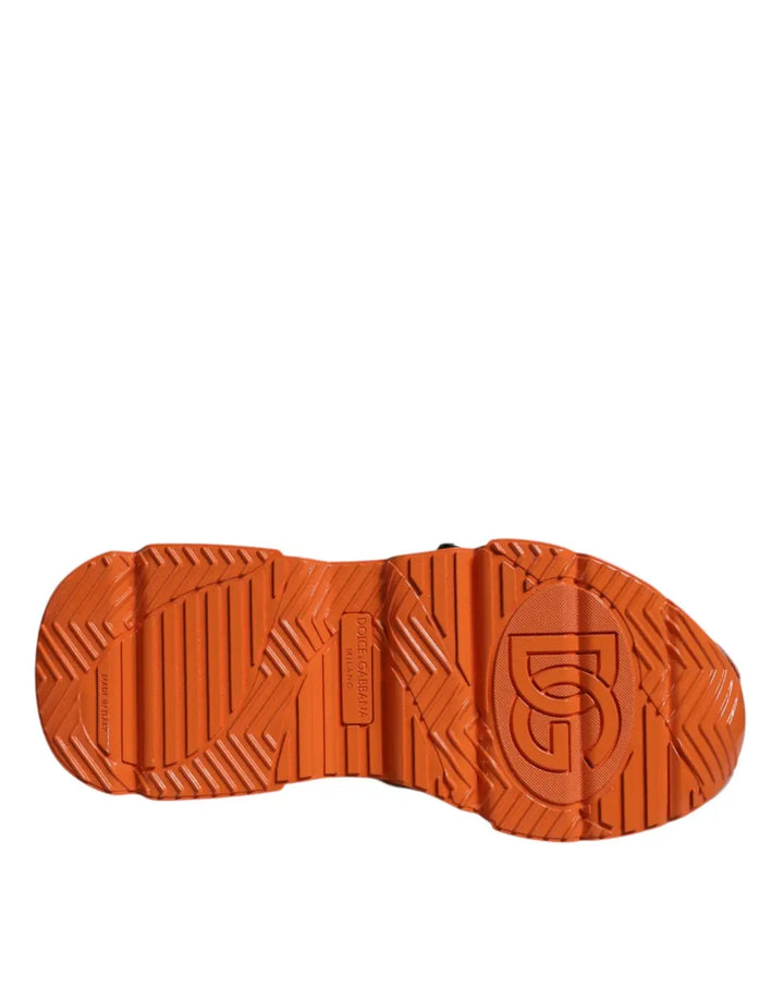 Dolce &amp; Gabbana Orange Multi Panel Chunky High Top Sneakers Shoes