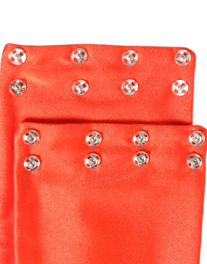 Dolce &amp; Gabbana Orange Nylon Stretch Women Neck Warmer Scarf