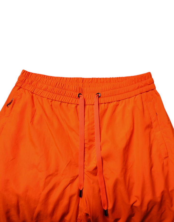 Dolce &amp; Gabbana Orange Polyester Men Jogger Sweatpants Pants