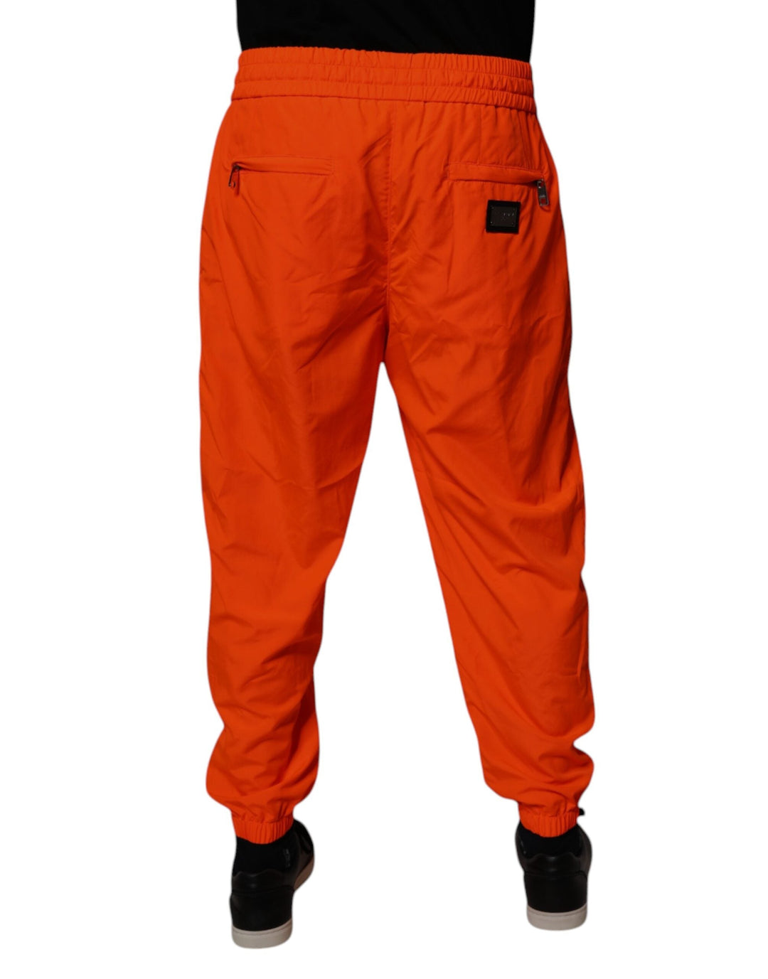 Dolce &amp; Gabbana Orange Polyester Men Jogger Sweatpants Pants