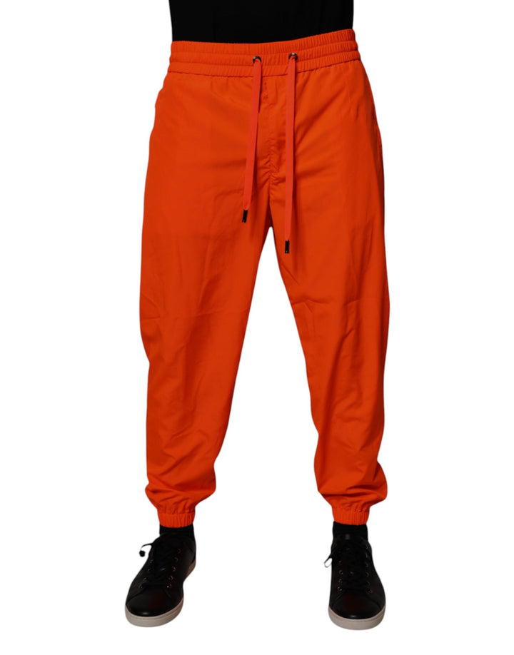 Dolce &amp; Gabbana Orange Polyester Men Jogger Sweatpants Pants