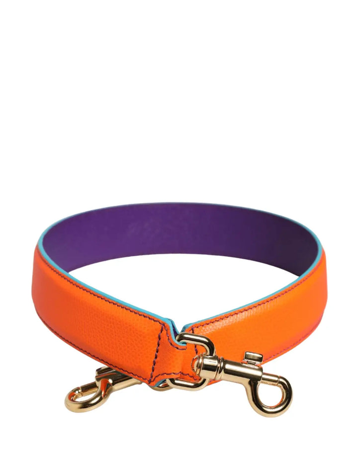 Dolce &amp; Gabbana Orange Purple Calf Leather Bag Accessory Shoulder Strap