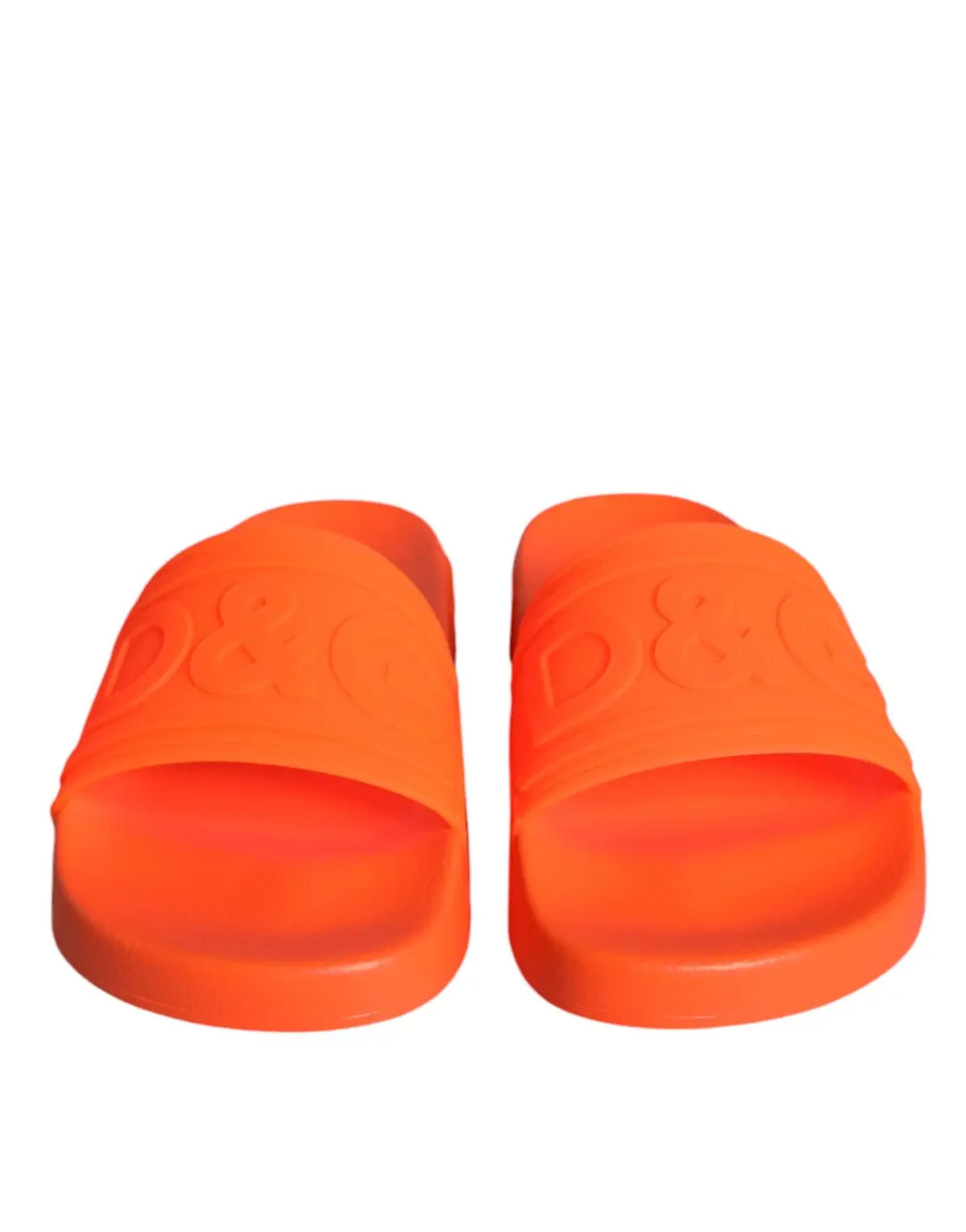 Dolce &amp; Gabbana Orange Rubber Slides Sandals Beachwear Shoes
