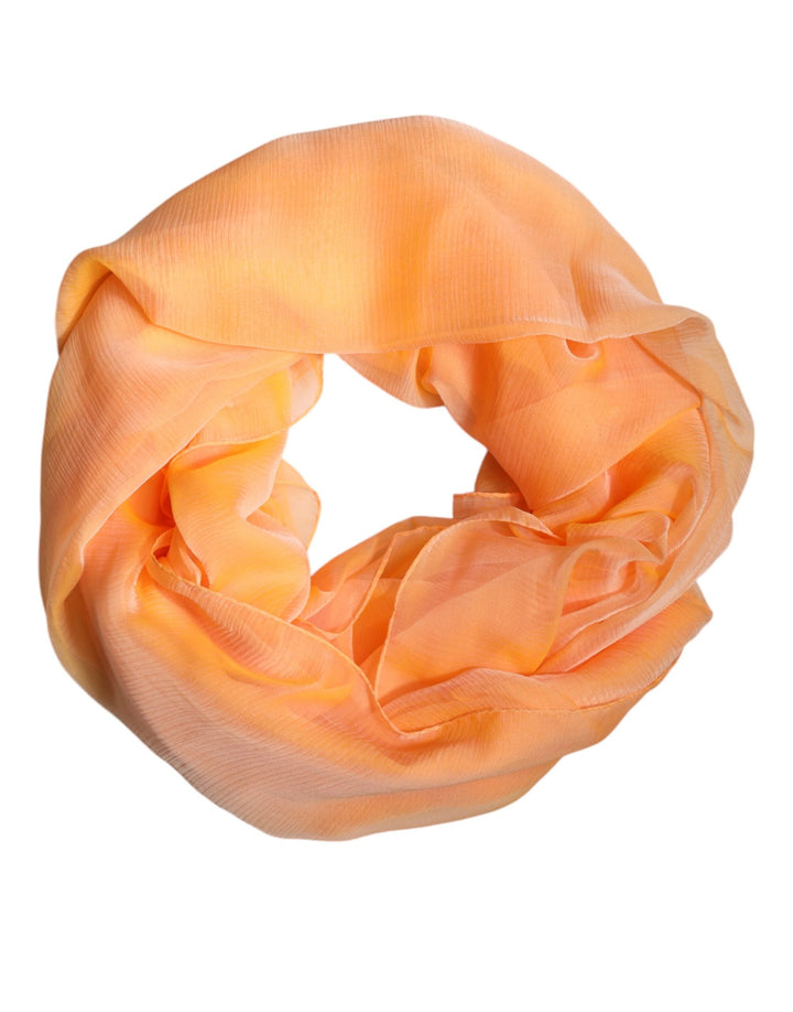 Dolce &amp; Gabbana Orange Silk Rectangle Wrap Shawl Scarf