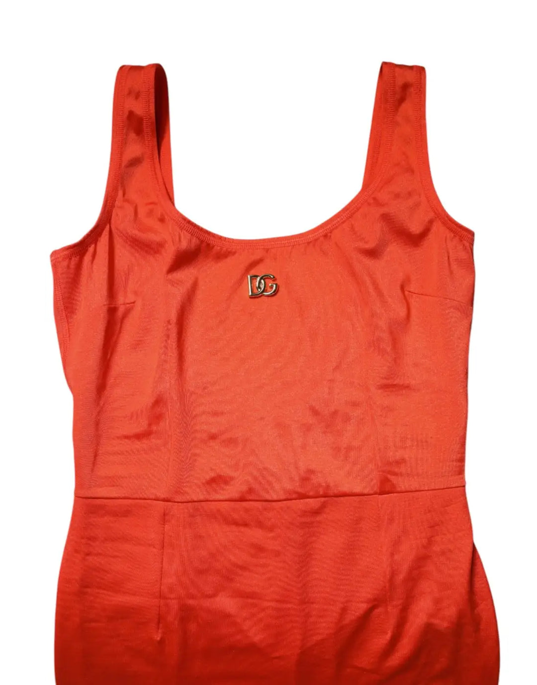 Dolce &amp; Gabbana Orange Sleeveless Bodycon Jumpsuit Dress