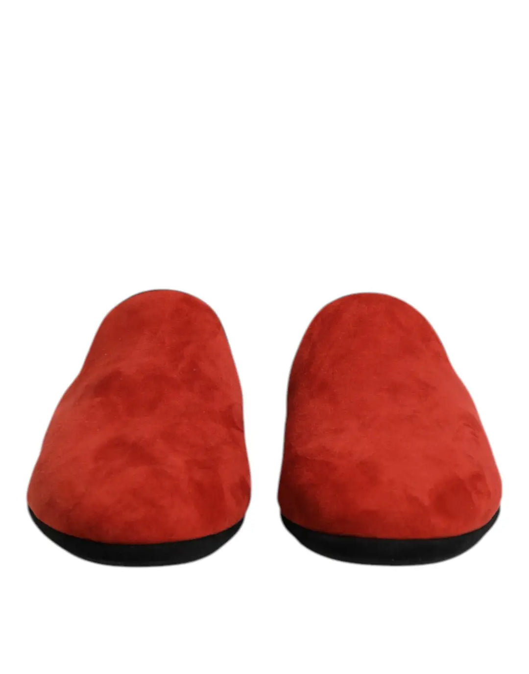 Dolce &amp; Gabbana Orange Suede Slides Flat Slipper Shoes