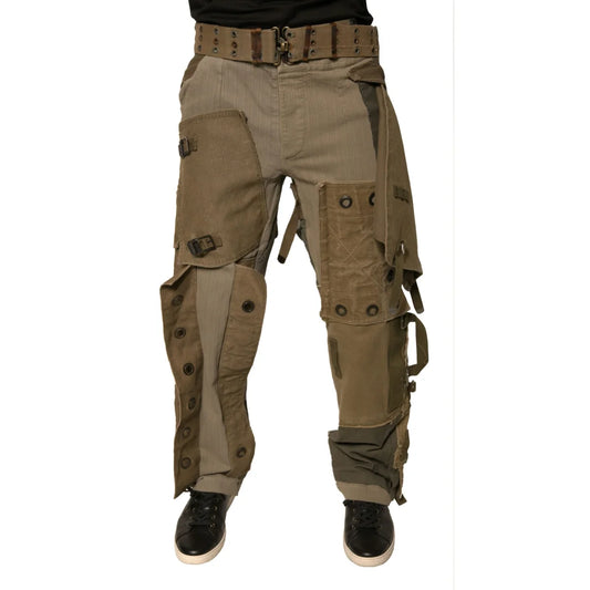Dolce Gabbana Patchwork Cargo Pants Vintage Remix Style &
