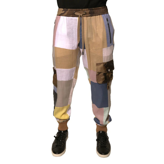 Dolce & Gabbana Patchwork Jogger Pants Runway Style