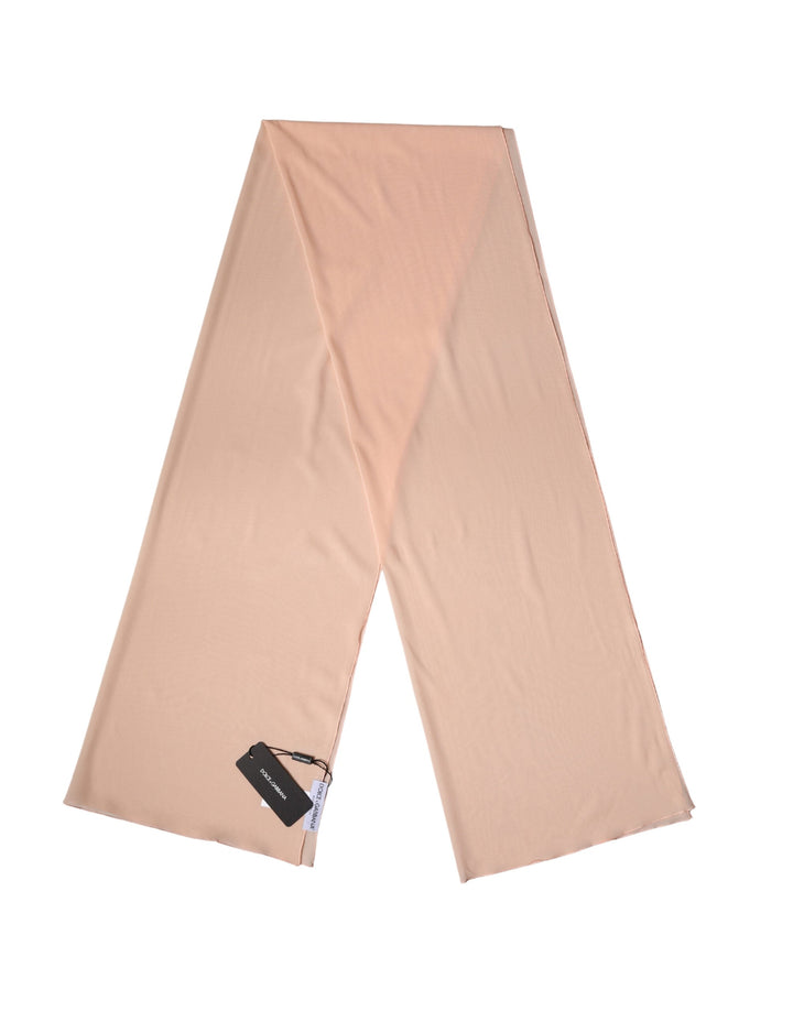 Dolce &amp; Gabbana Peach Silk Neck Wrap Shawl Women Stole 200cm x 64cm Scarf