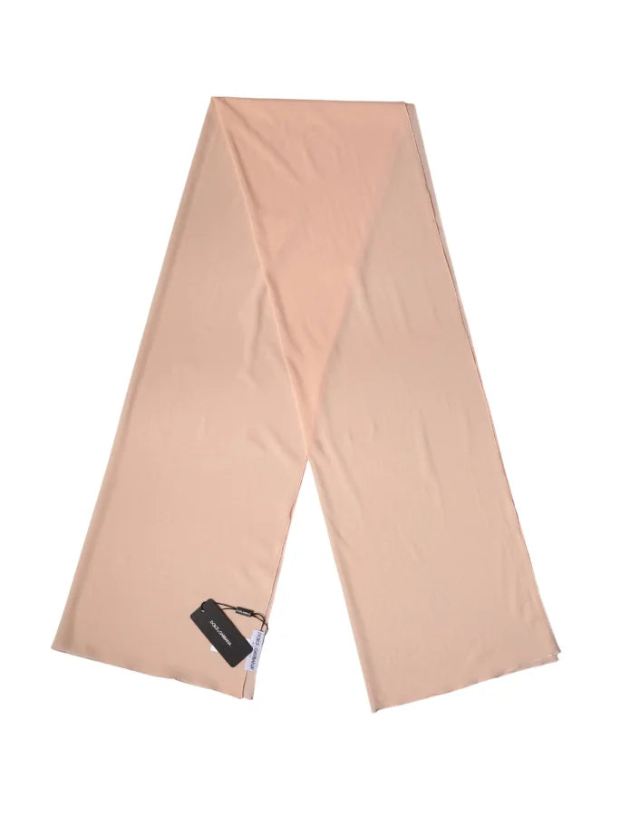 Dolce &amp; Gabbana Peach Silk Neck Wrap Shawl Women Stole 200cm x 64cm Scarf
